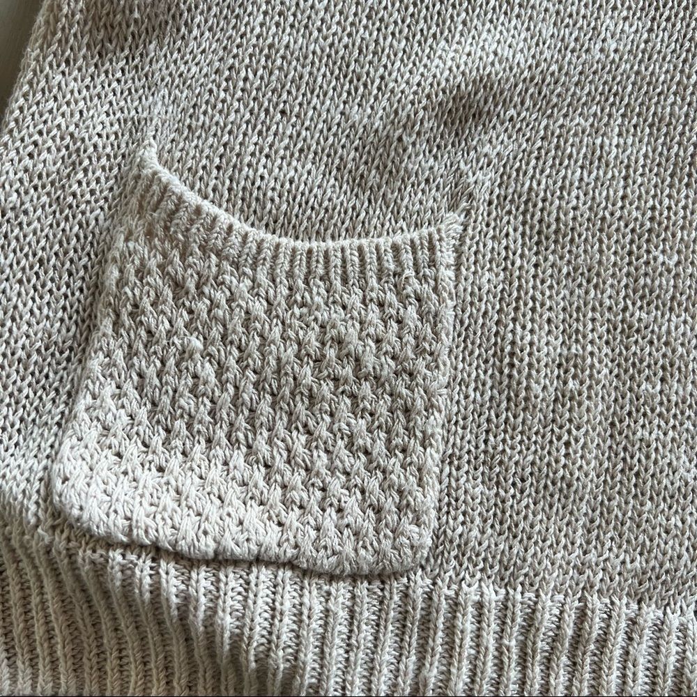 Anthropologie Linen Blend Sparrow Sweater Oatmeal XS Large knit - Picture 9 of 14